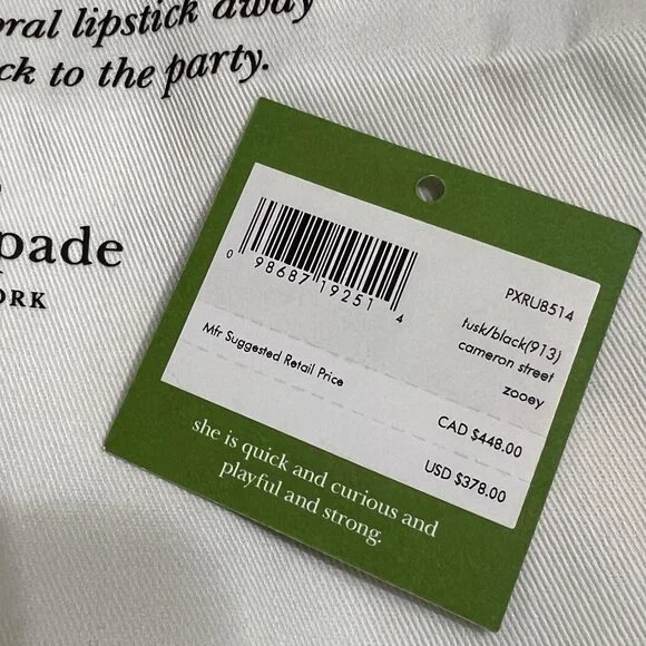 NWT Kate Spade Cameron Street Zooey Tote Purse Shoulder Bag Tusk Black T… - Picture 7 of 16